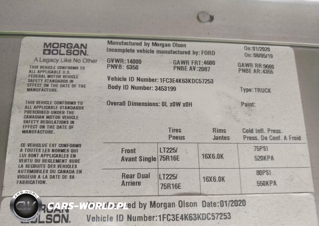 2019 Ford E-450 Stripped VIN:1FC3E4K63KDC57253 - 8