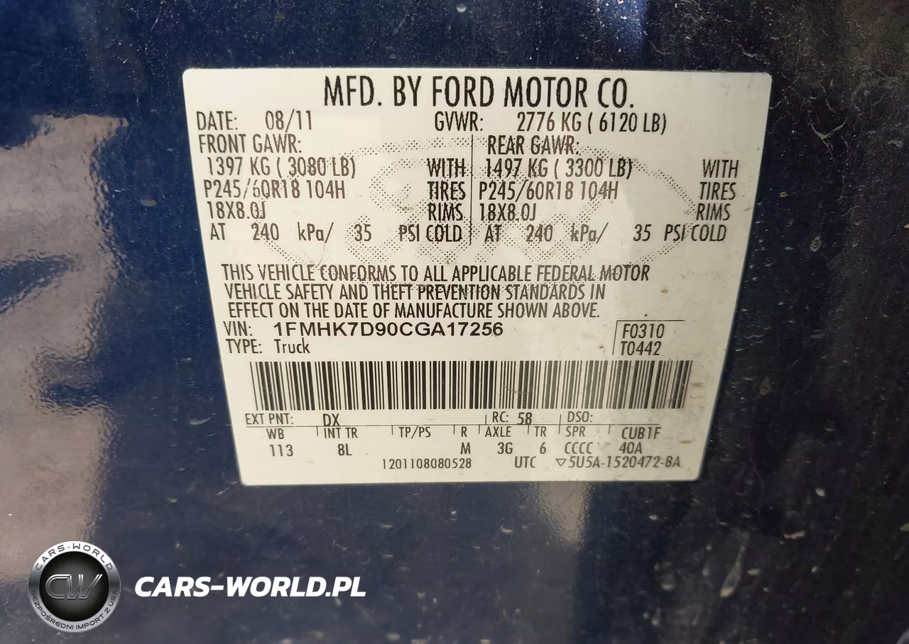 2012 Ford Explorer Xlt VIN:1FMHK7D90CGA17256 - 9