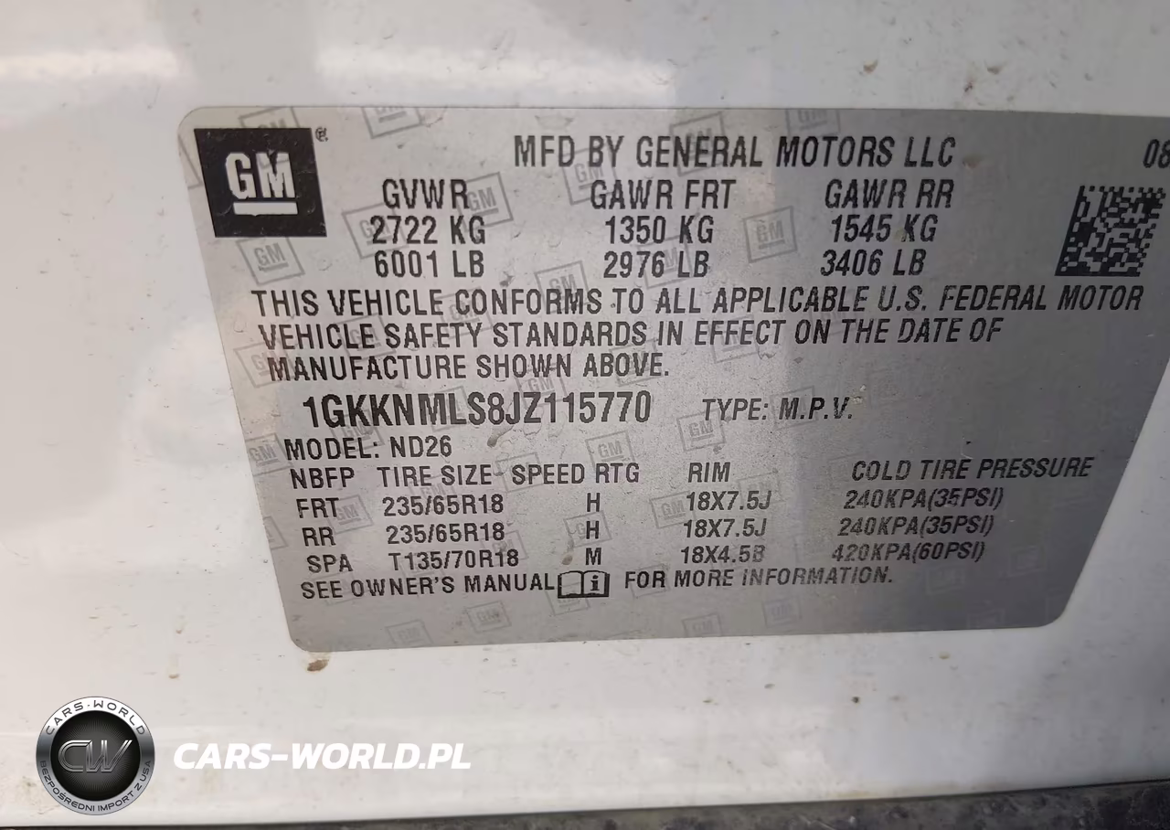 2018 GMC Acadia Slt-1 VIN:1GKKNMLS8JZ115770 - 9