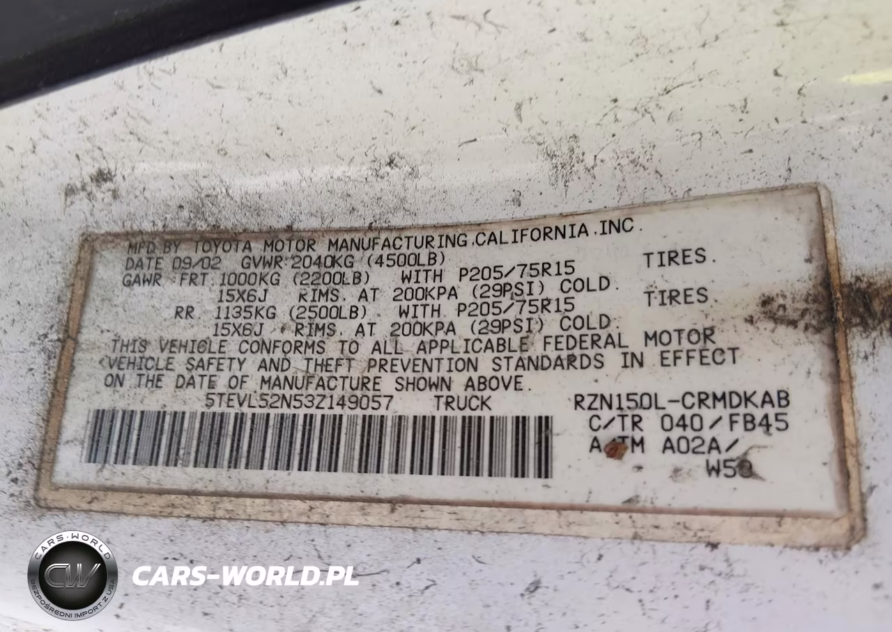 2003 Toyota Tacoma VIN:5TEVL52N53Z149057 - 9