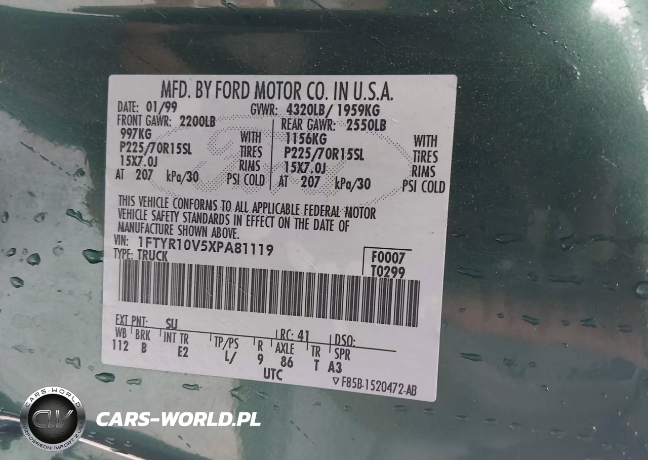 1999 Ford Ranger Xl-Xlt VIN:1FTYR10V5XPA81119 - 9