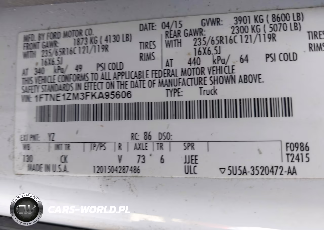 2015 Ford Transit-150 VIN:1FTNE1ZM3FKA95606 - 9