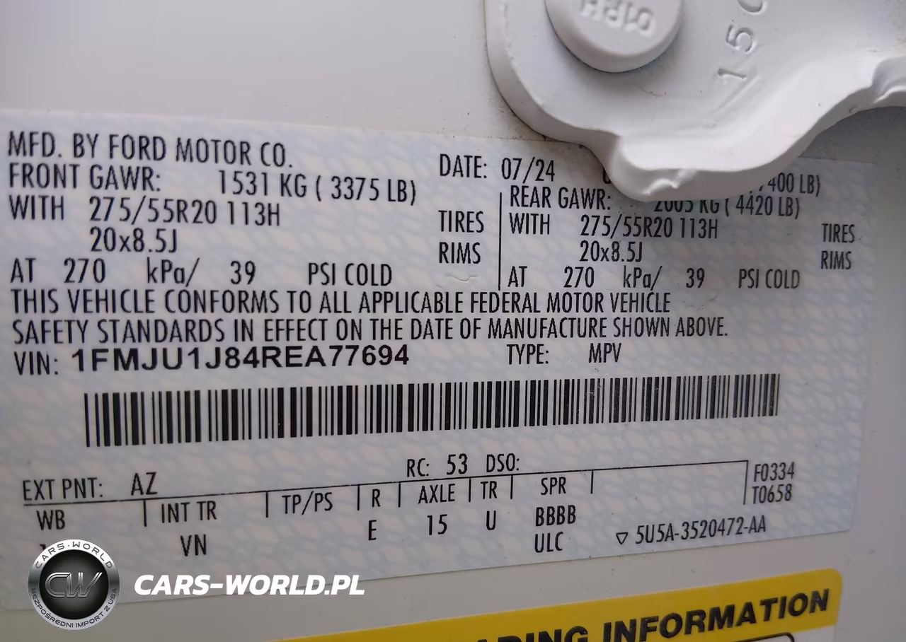2024 Ford Expedition Xlt VIN:1FMJU1J84REA77694 - 9