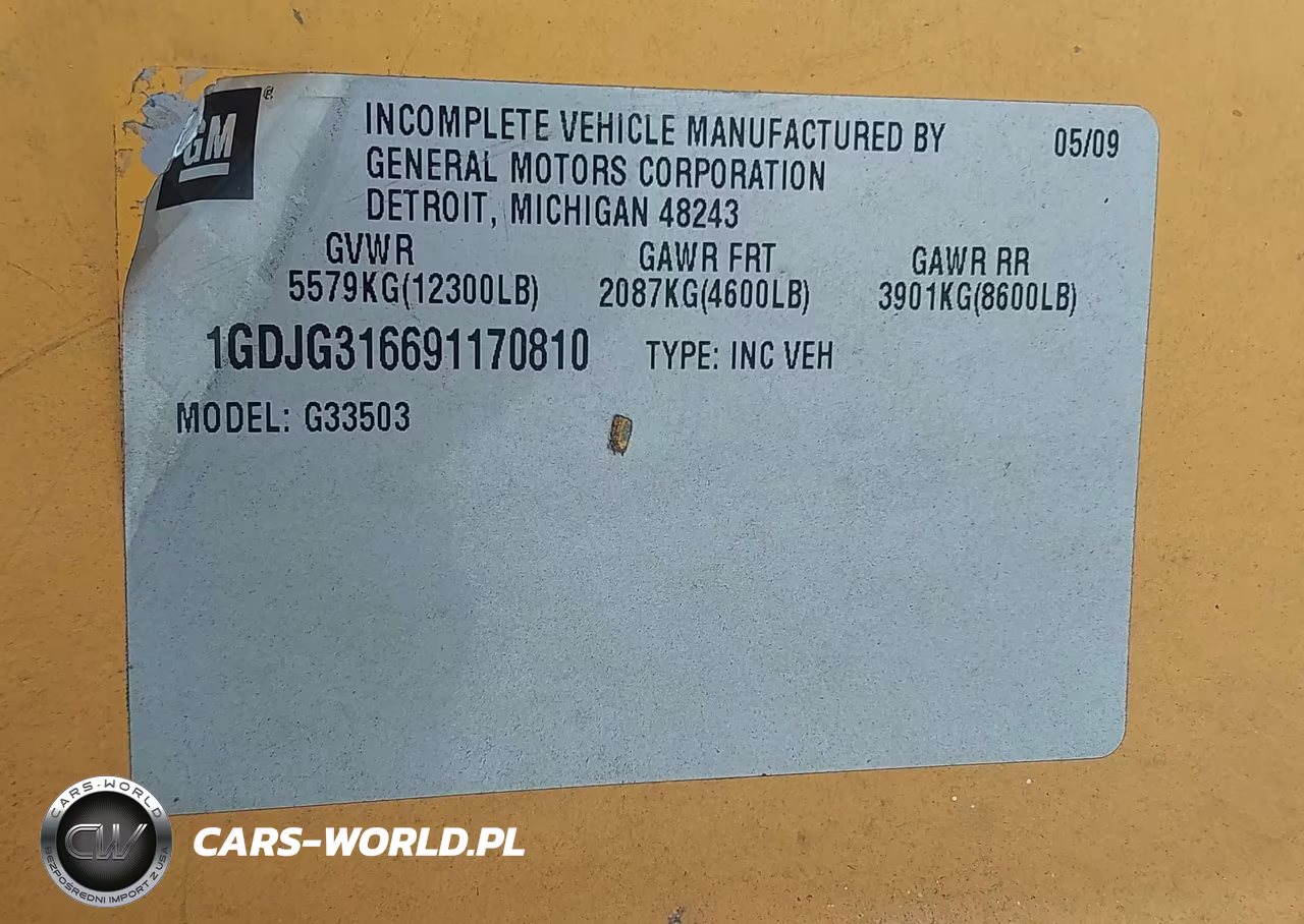 2009 GMC Savana Cutaway Work Van VIN:1GDJG316691170810 - 8