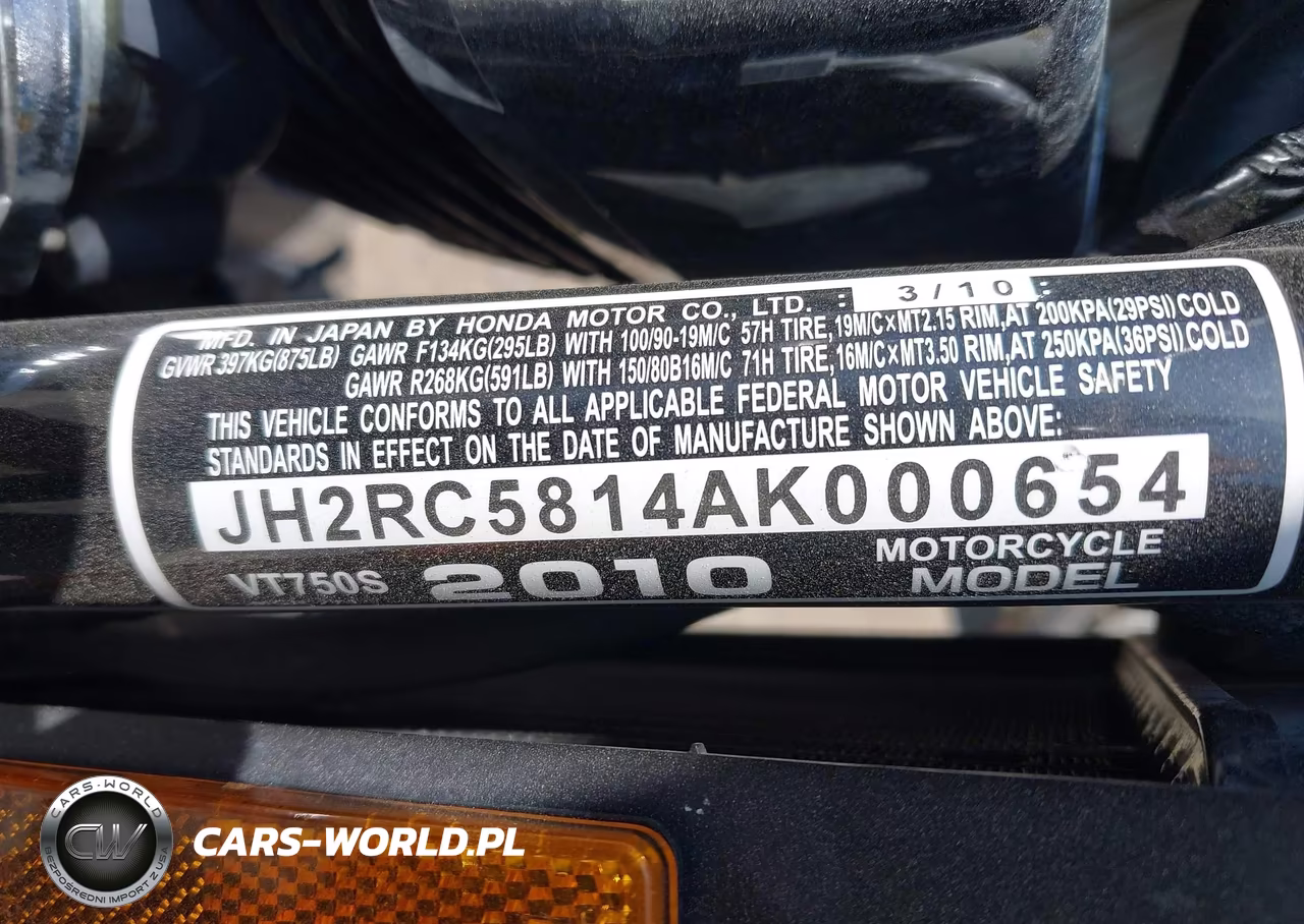 2010 Honda Vt750 S VIN:JH2RC5814AK000654 - 10