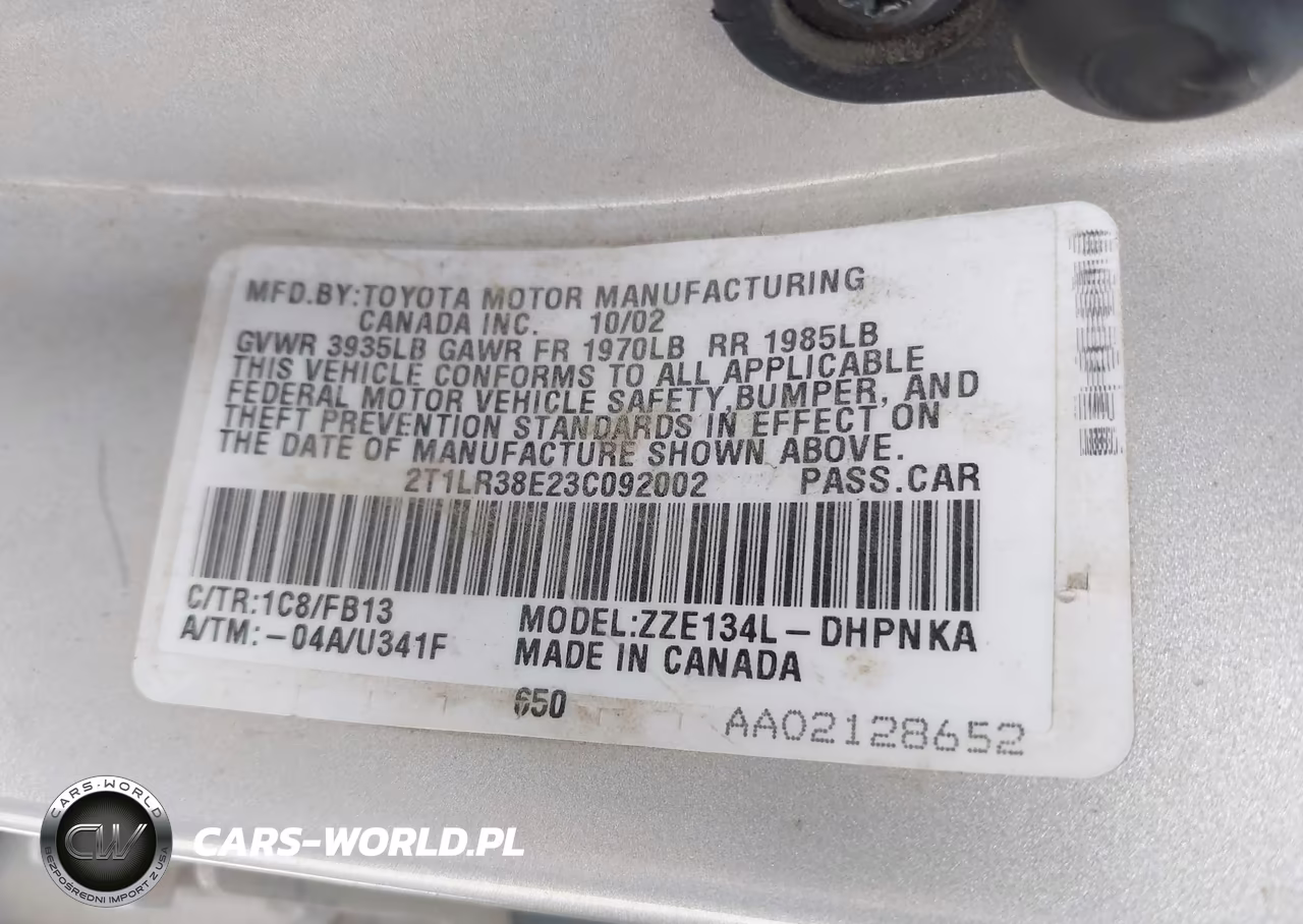 2003 Toyota Matrix Xr VIN:2T1LR38E23C092002 - 9