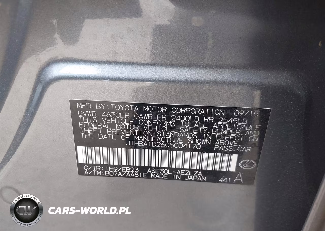 2016 Lexus Is 200T VIN:JTHBA1D26G5004170 - 9