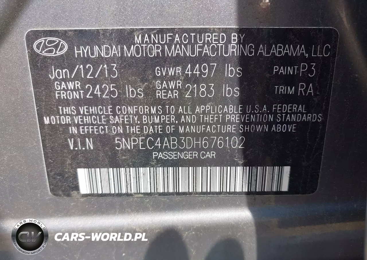 2013 Hyundai Sonata Limited 2.0T VIN:5NPEC4AB3DH676102 - 9