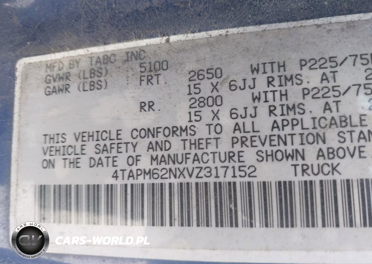 1997 Toyota Tacoma VIN:4TAPM62NXVZ317152 - 9