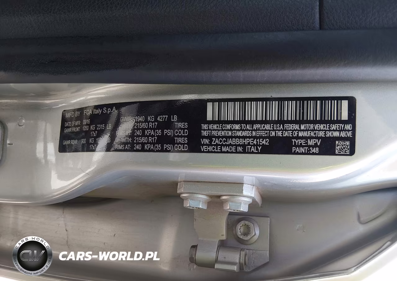 2017 Jeep Renegade Latitude VIN:ZACCJABB8HPE41542 - 9