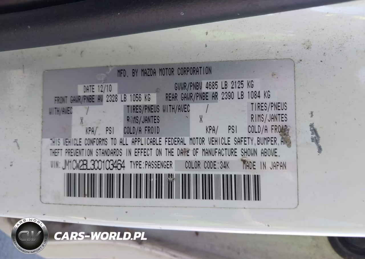 2012 Mazda Mazda5 Sport VIN:JM1CW2BL3C0103464 - 9