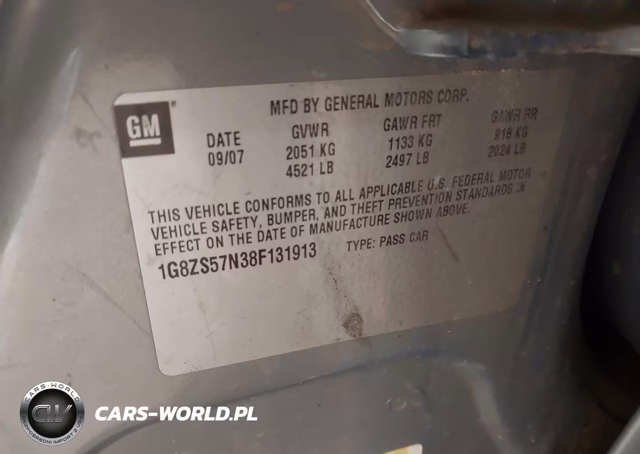 2008 Saturn Aura Xe VIN:1G8ZS57N38F131913 - 9
