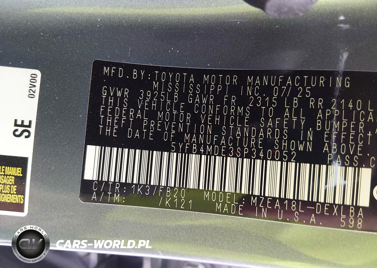 2025 Toyota Corolla Le VIN:5YFB4MDE3SP340052 - 9