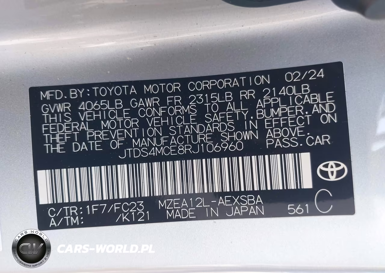 2024 Toyota Corolla Se VIN:JTDS4MCE8RJ106960 - 9