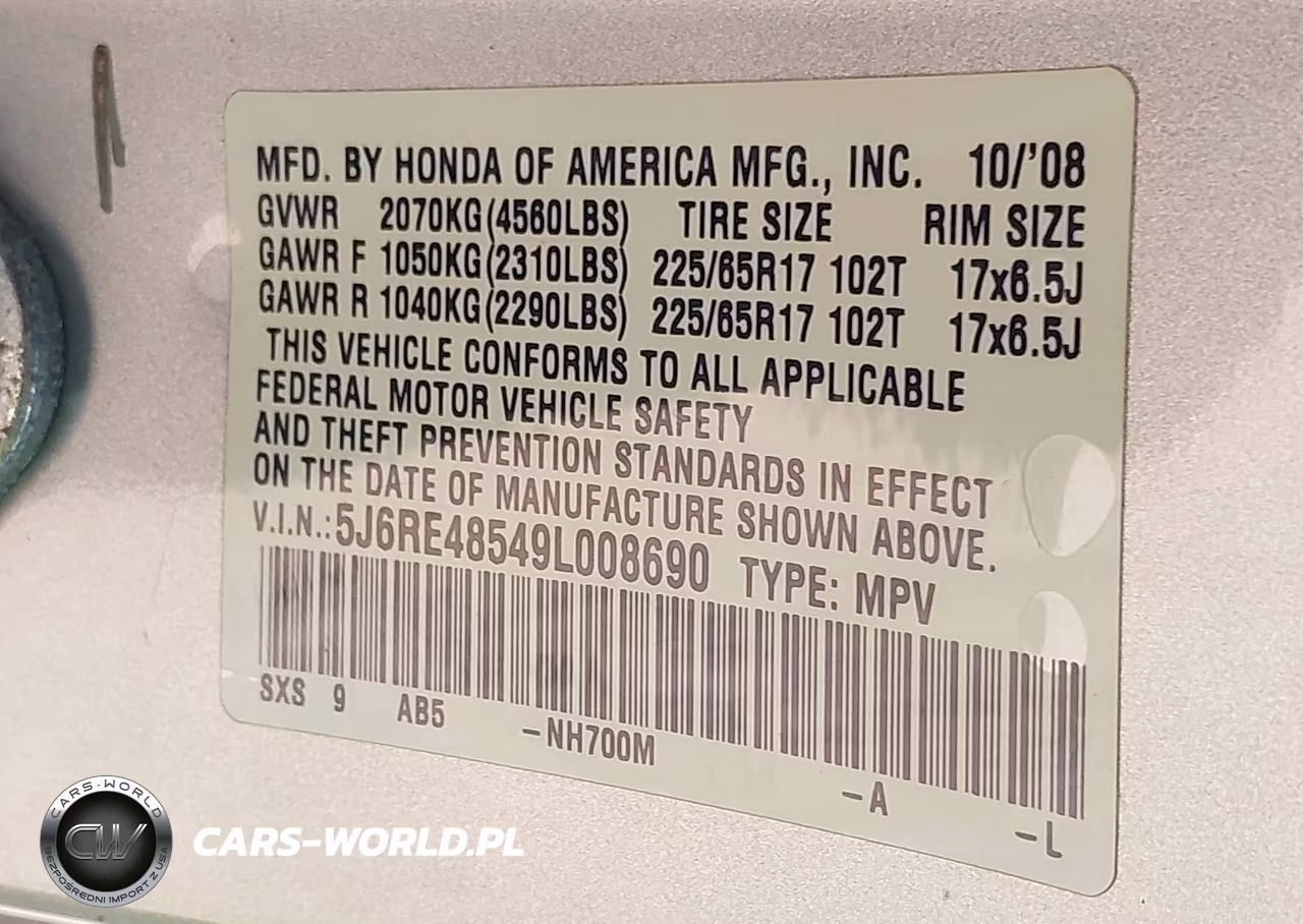 2009 Honda Cr-V Ex VIN:5J6RE48549L008690 - 9
