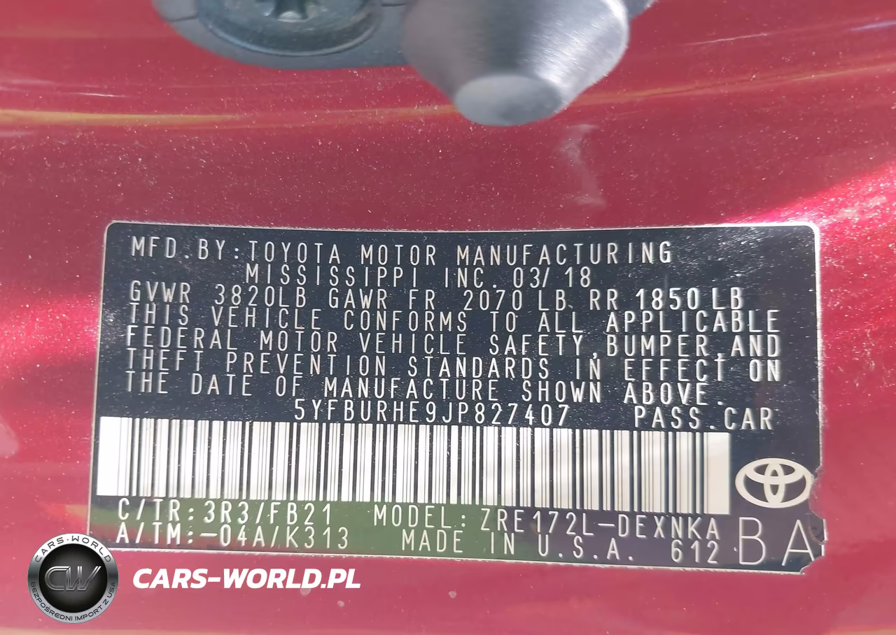 2018 Toyota Corolla Le VIN:5YFBURHE9JP827407 - 9