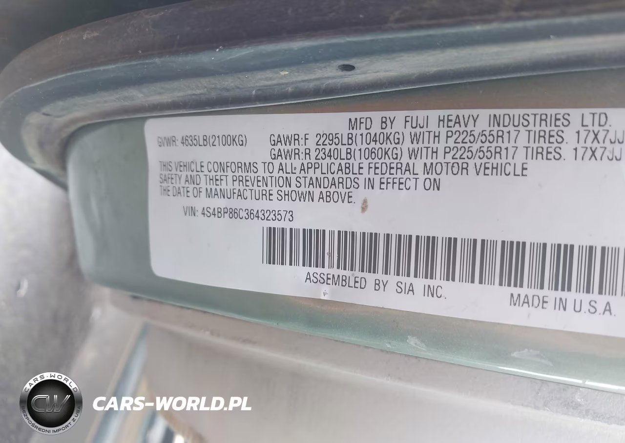 2006 Subaru Outback 3.0R L.l. Bean Edition VIN:4S4BP86C364323573 - 9
