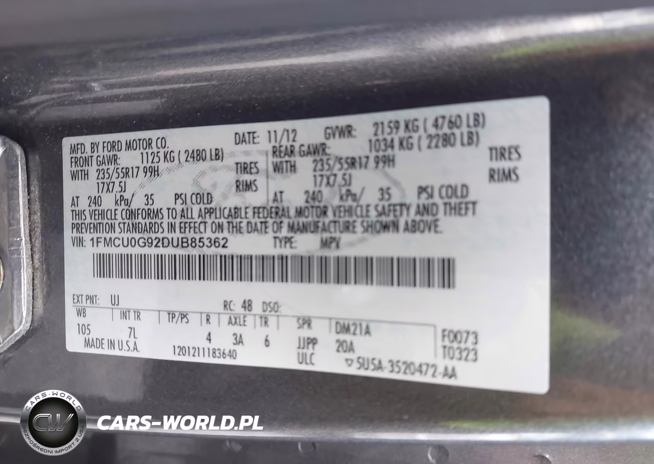2013 Ford Escape Se VIN:1FMCU0G92DUB85362 - 9