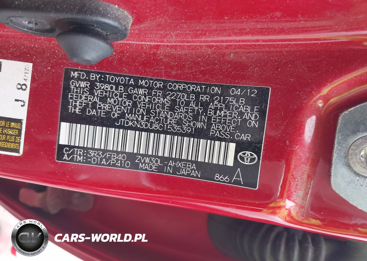 2012 Toyota Prius Three VIN:JTDKN3DU8C1535391 - 9