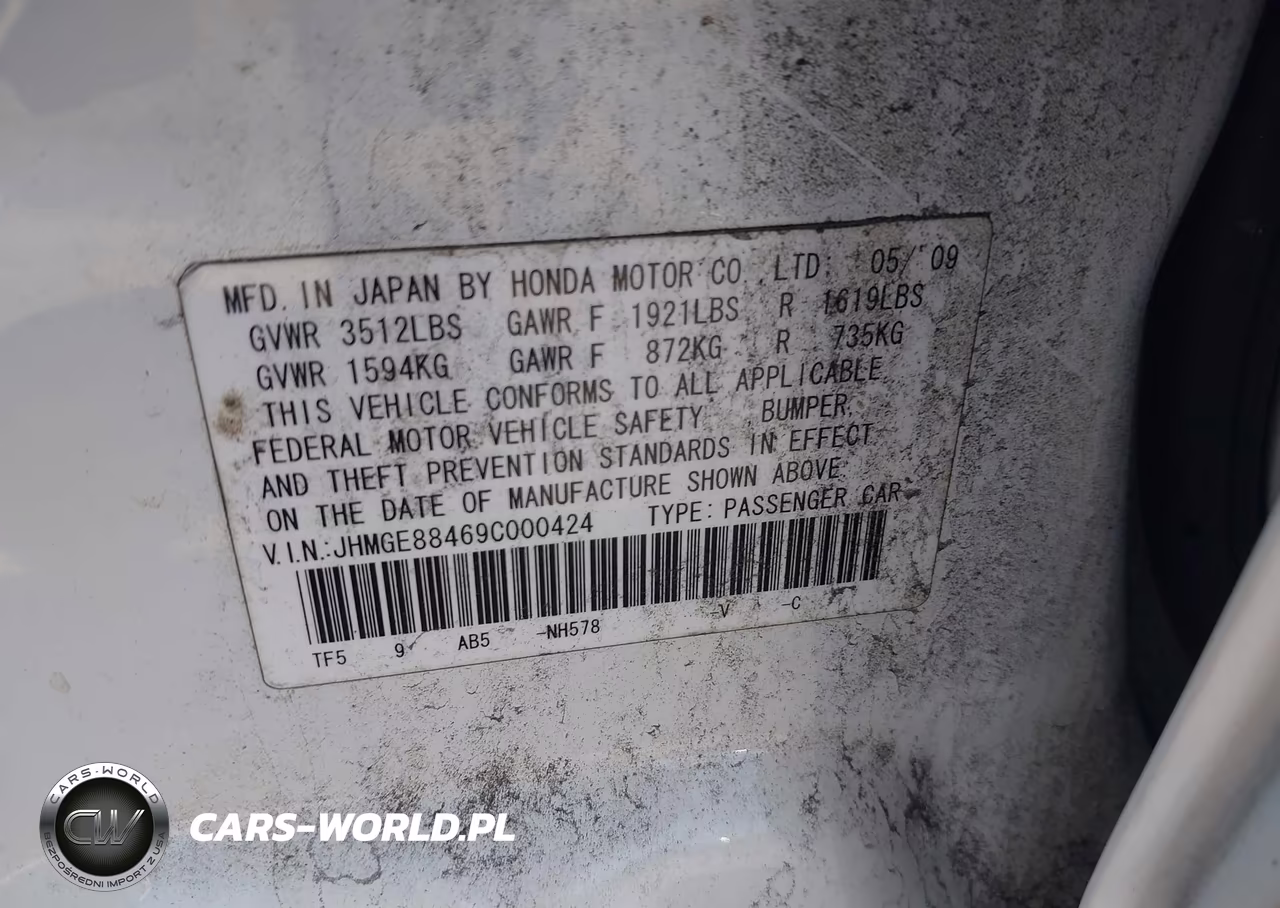 2009 Honda Fit Sport VIN:JHMGE88469C000424 - 9