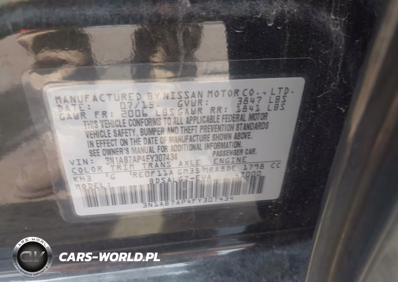 2015 Nissan Sentra Sl VIN:3N1AB7AP4FY307434 - 9