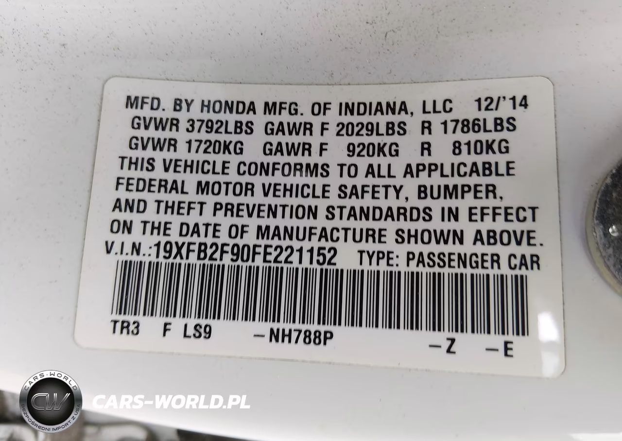 2015 Honda Civic Ex-L VIN:19XFB2F90FE221152 - 9