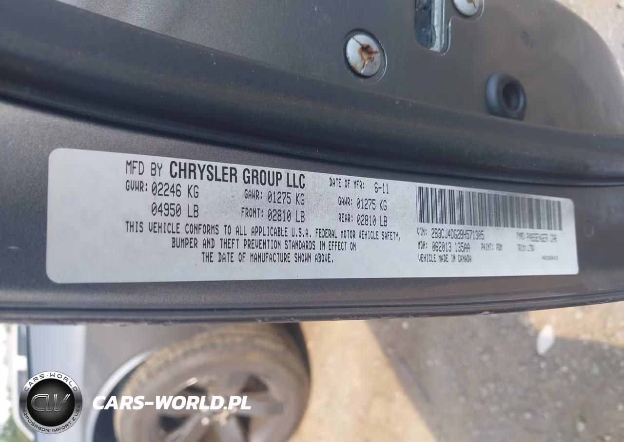 2011 Dodge Challenger VIN:2B3CJ4DG2BH571305 - 9