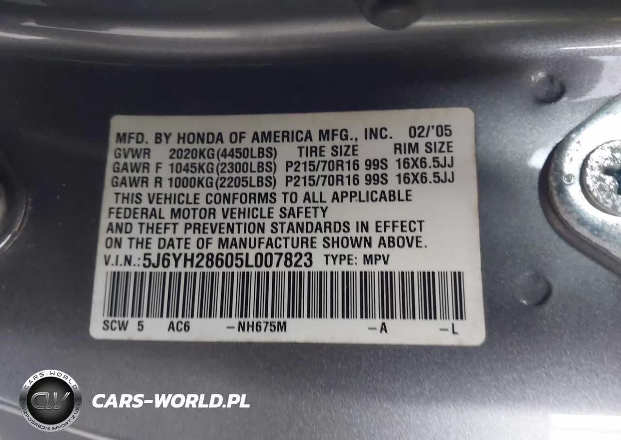 2005 Honda Element Ex VIN:5J6YH28605L007823 - 9