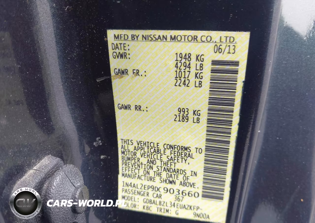 2013 Nissan Altima 2.5 S VIN:1N4AL2EP9DC903660 - 9