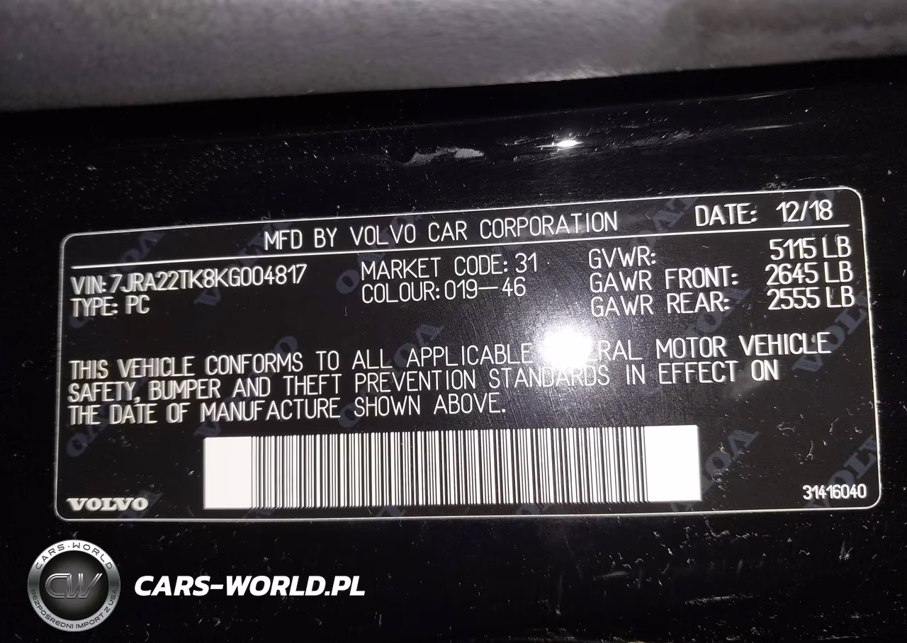2019 Volvo S60 T6 Momentum VIN:7JRA22TK8KG004817 - 9