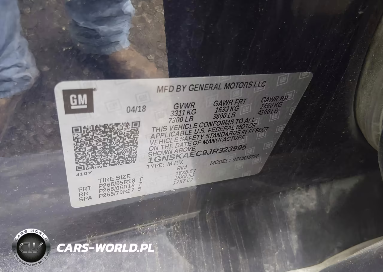 2018 Chevrolet Tahoe Ls VIN:1GNSKAEC9JR323995 - 9
