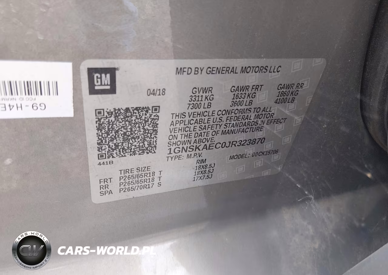 2018 Chevrolet Tahoe Ls VIN:1GNSKAEC0JR323870 - 9