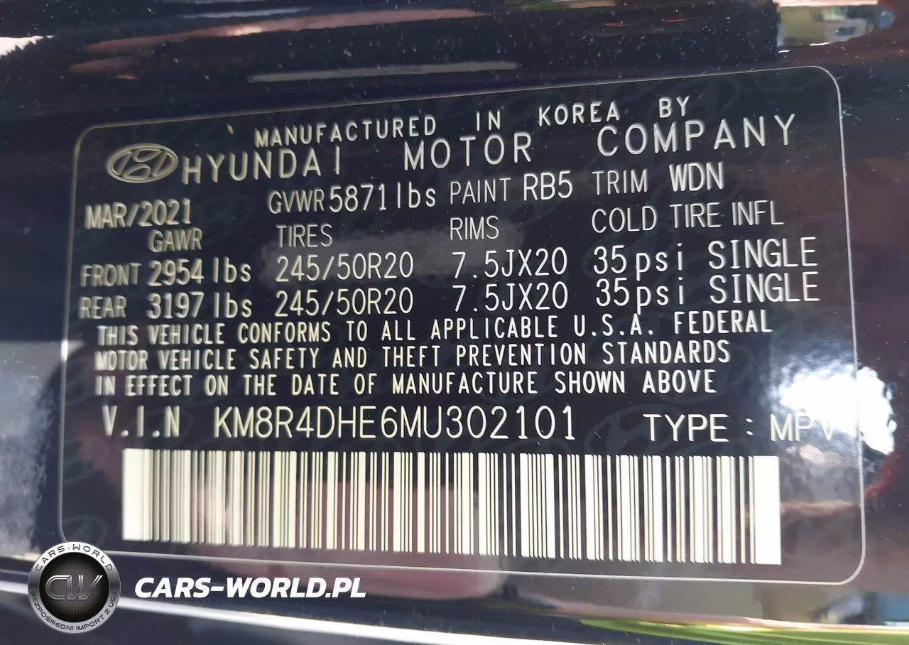 2021 Hyundai Palisade Sel VIN:KM8R4DHE6MU302101 - 9