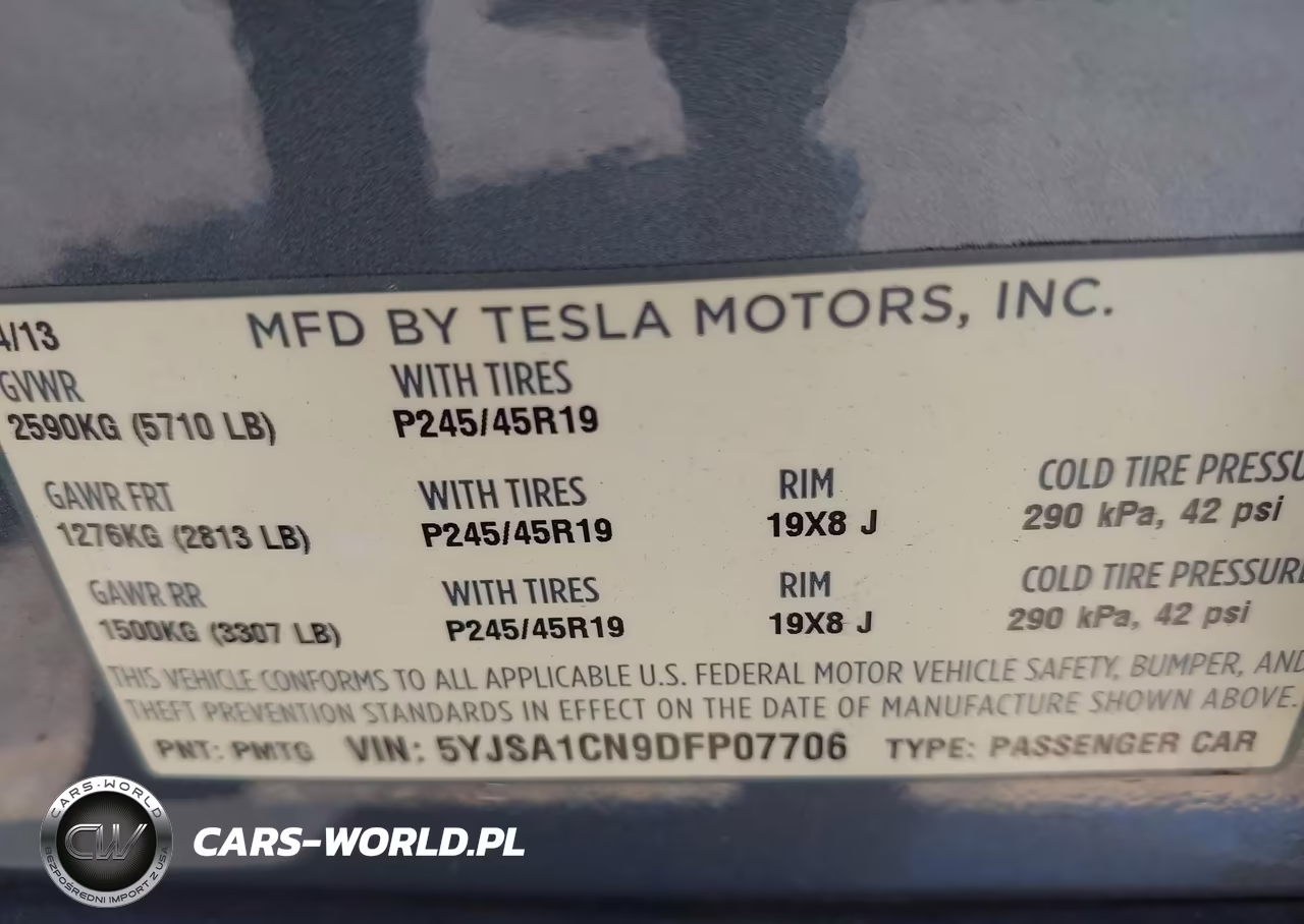 2013 Tesla Model S VIN:5YJSA1CN9DFP07706 - 9