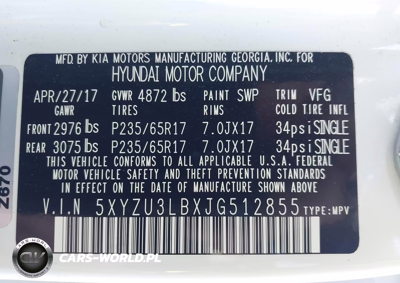 2018 Hyundai Santa Fe Sport 2.4L VIN:5XYZU3LBXJG512855 - 9