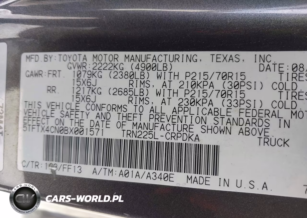 2011 Toyota Tacoma VIN:5TFTX4CN0BX001571 - 9
