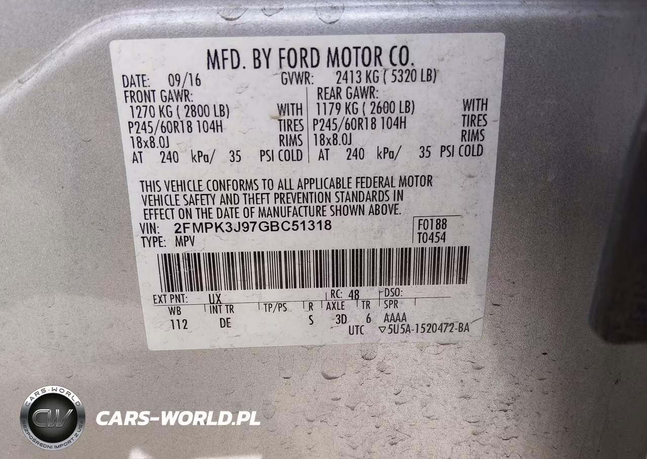 2016 Ford Edge Sel VIN:2FMPK3J97GBC51318 - 9