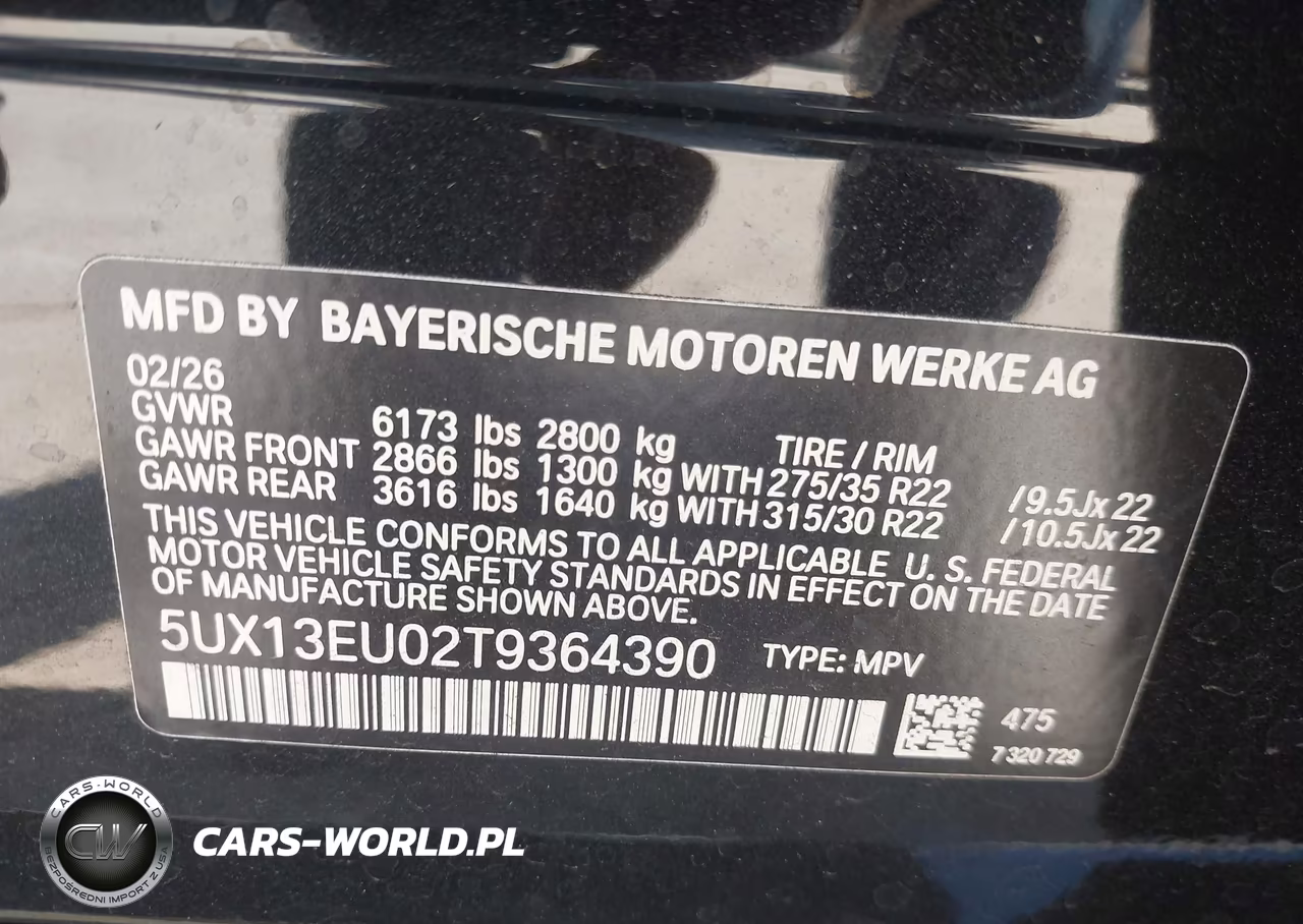 2026 BMW X5 Sdrive40I VIN:5UX13EU02T9364390 - 9