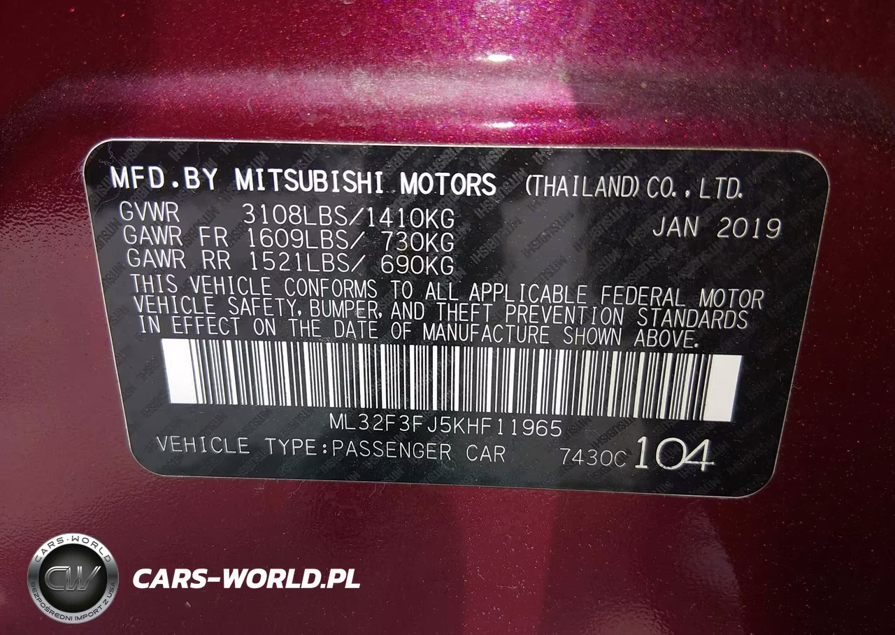 2019 Mitsubishi Mirage G4 Es VIN:ML32F3FJ5KHF11965 - 9