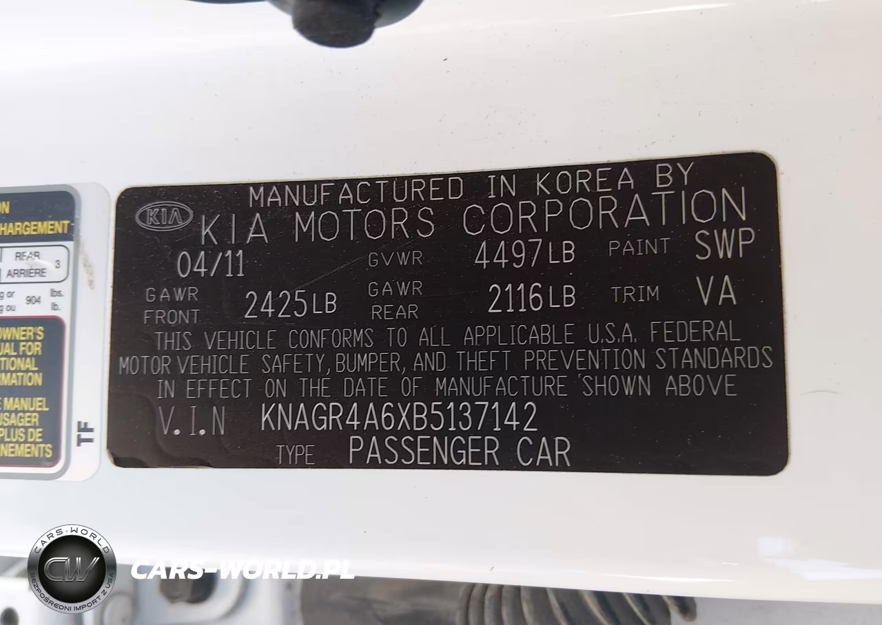 2011 Kia Optima Sx VIN:KNAGR4A6XB5137142 - 9