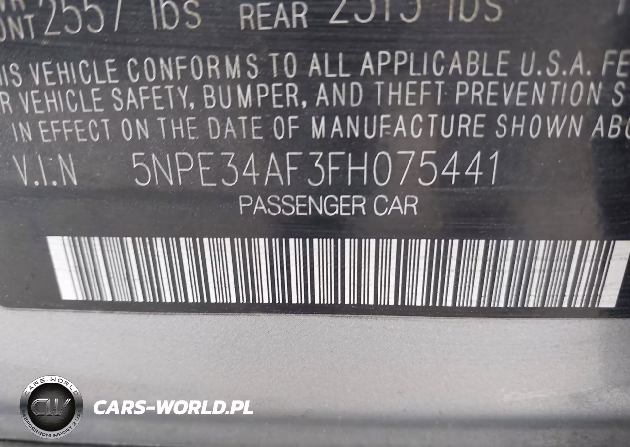 2015 Hyundai Sonata Sport VIN:5NPE34AF3FH075441 - 9