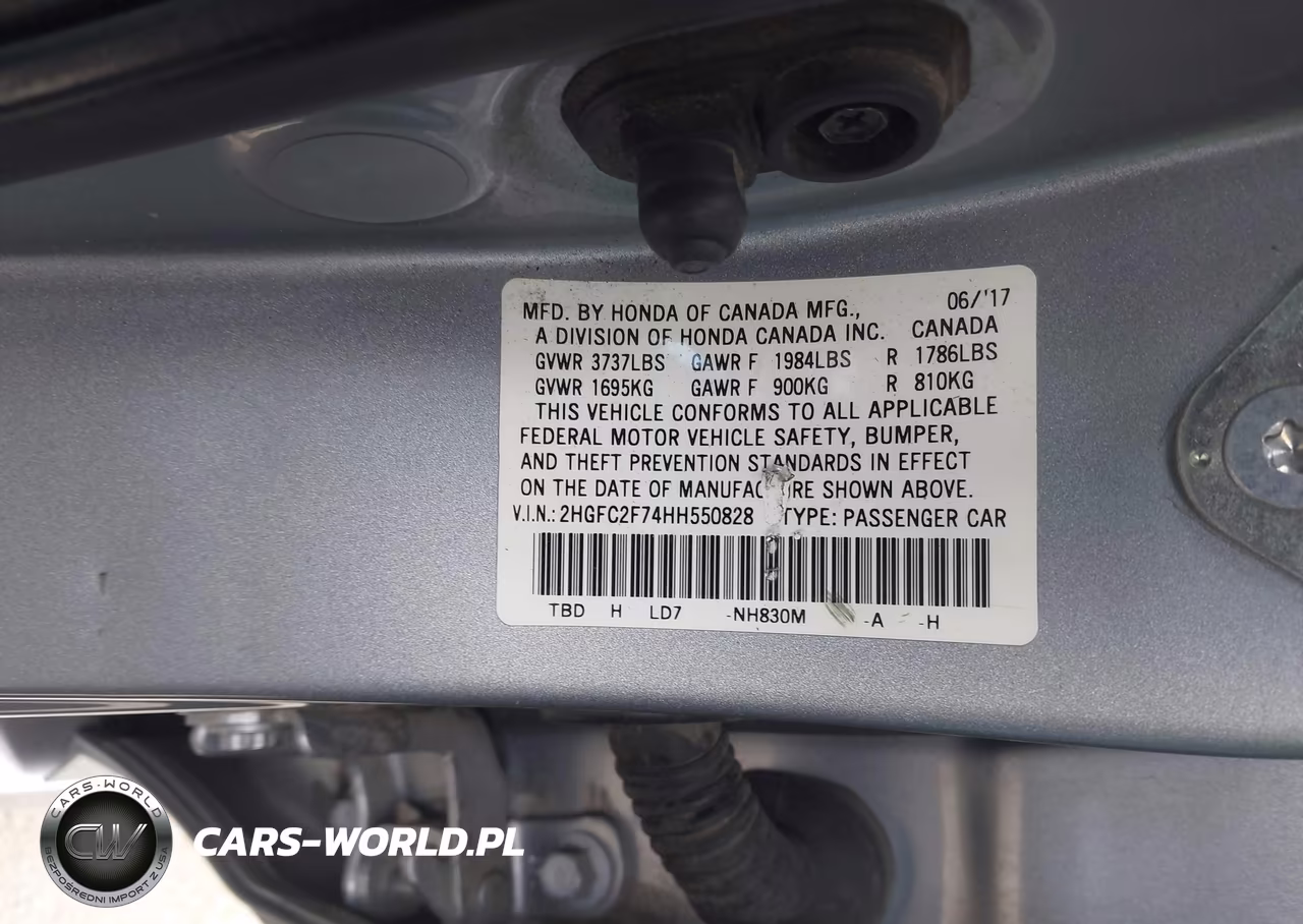2017 Honda Civic Ex VIN:2HGFC2F74HH550828 - 9
