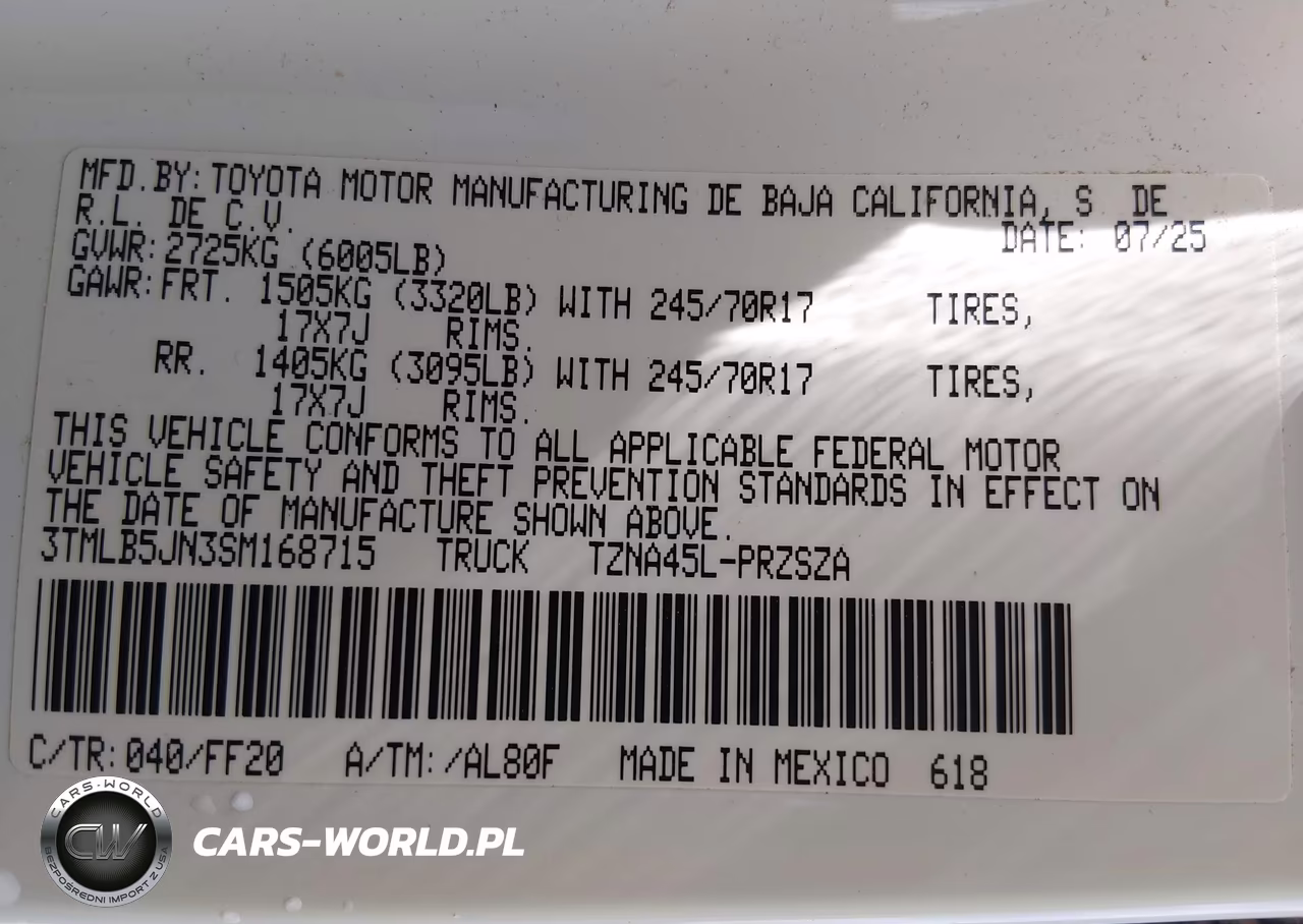 2025 Toyota Tacoma Sr5 VIN:3TMLB5JN3SM168715 - 9