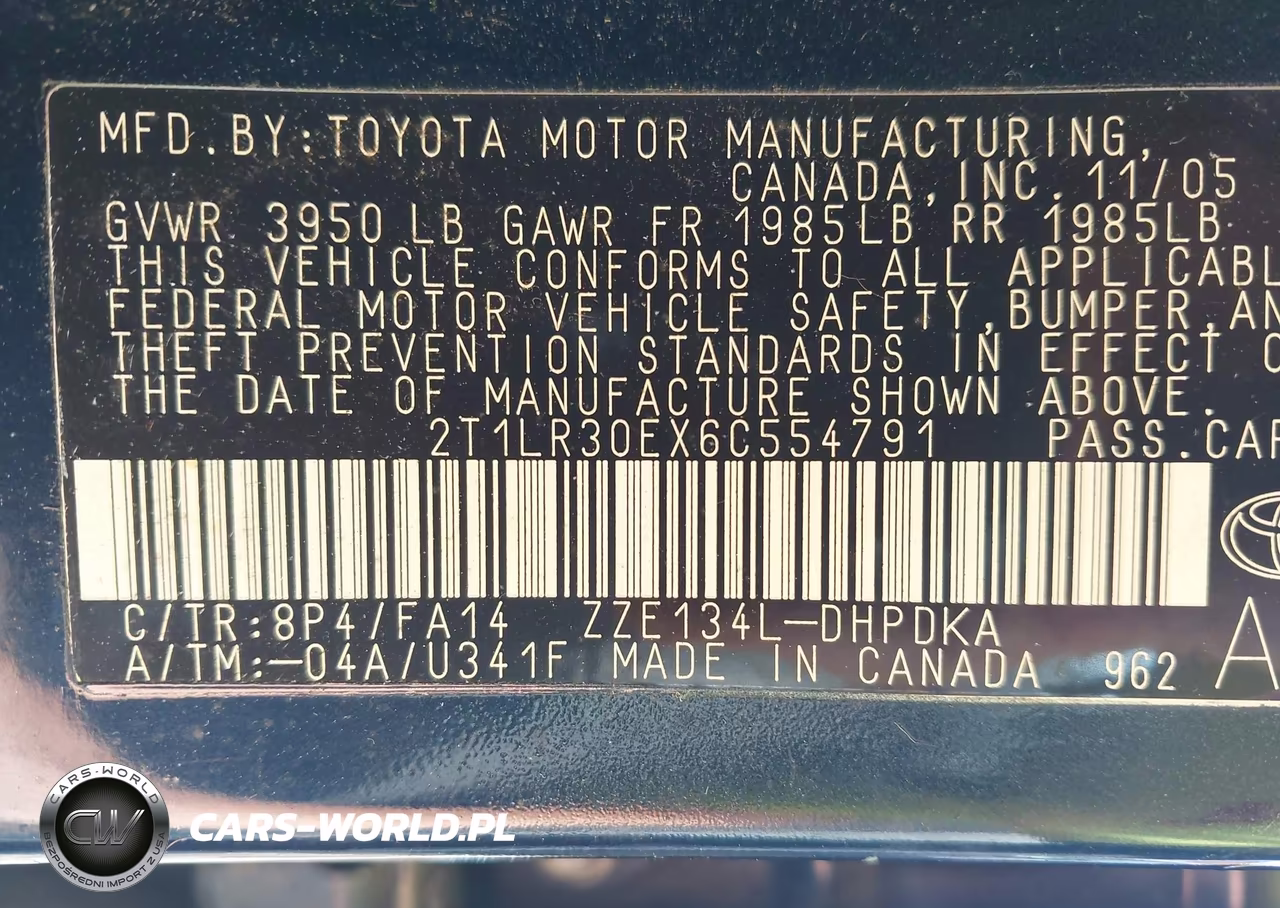 2006 Toyota Matrix VIN:2T1LR30EX6C554791 - 9