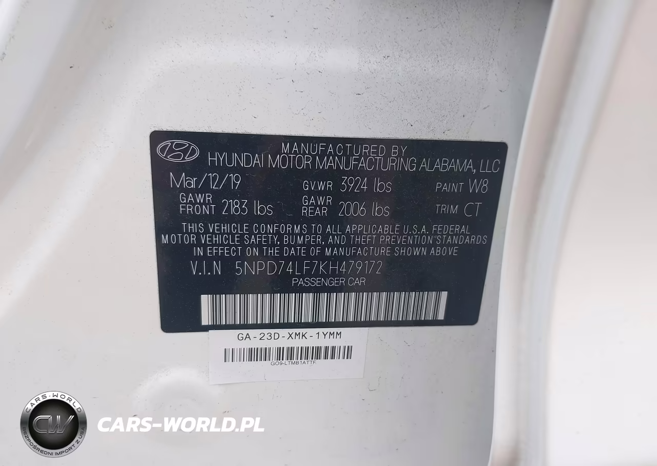 2019 Hyundai Elantra Se VIN:5NPD74LF7KH479172 - 9