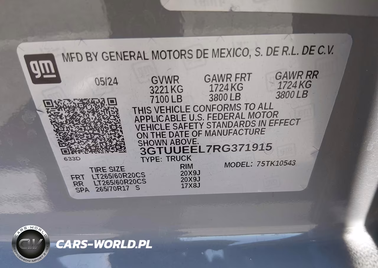 2024 GMC Sierra 1500 4Wd Short Box At4 VIN:3GTUUEEL7RG371915 - 9
