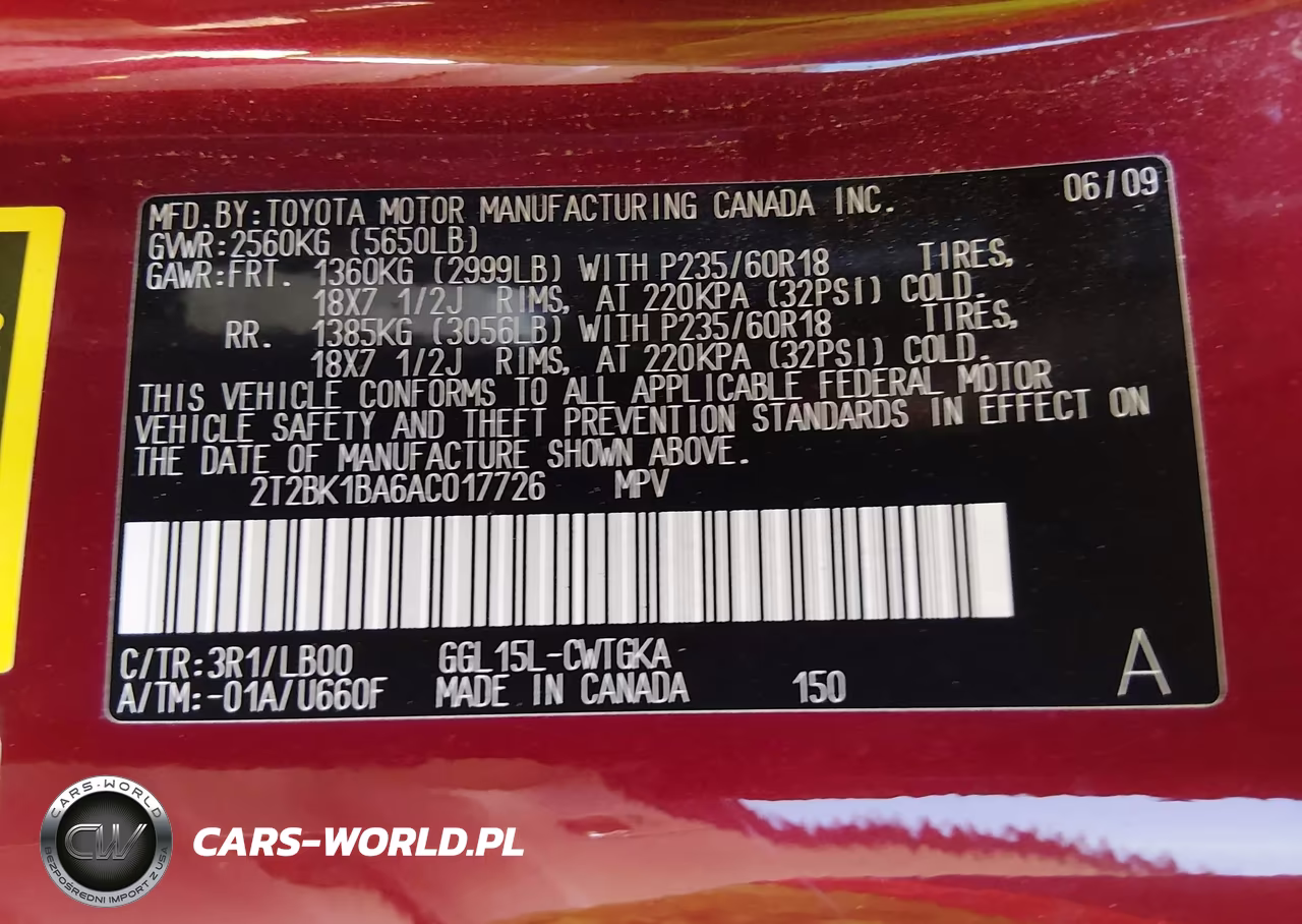 2010 Lexus Rx 350 VIN:2T2BK1BA6AC017726 - 9