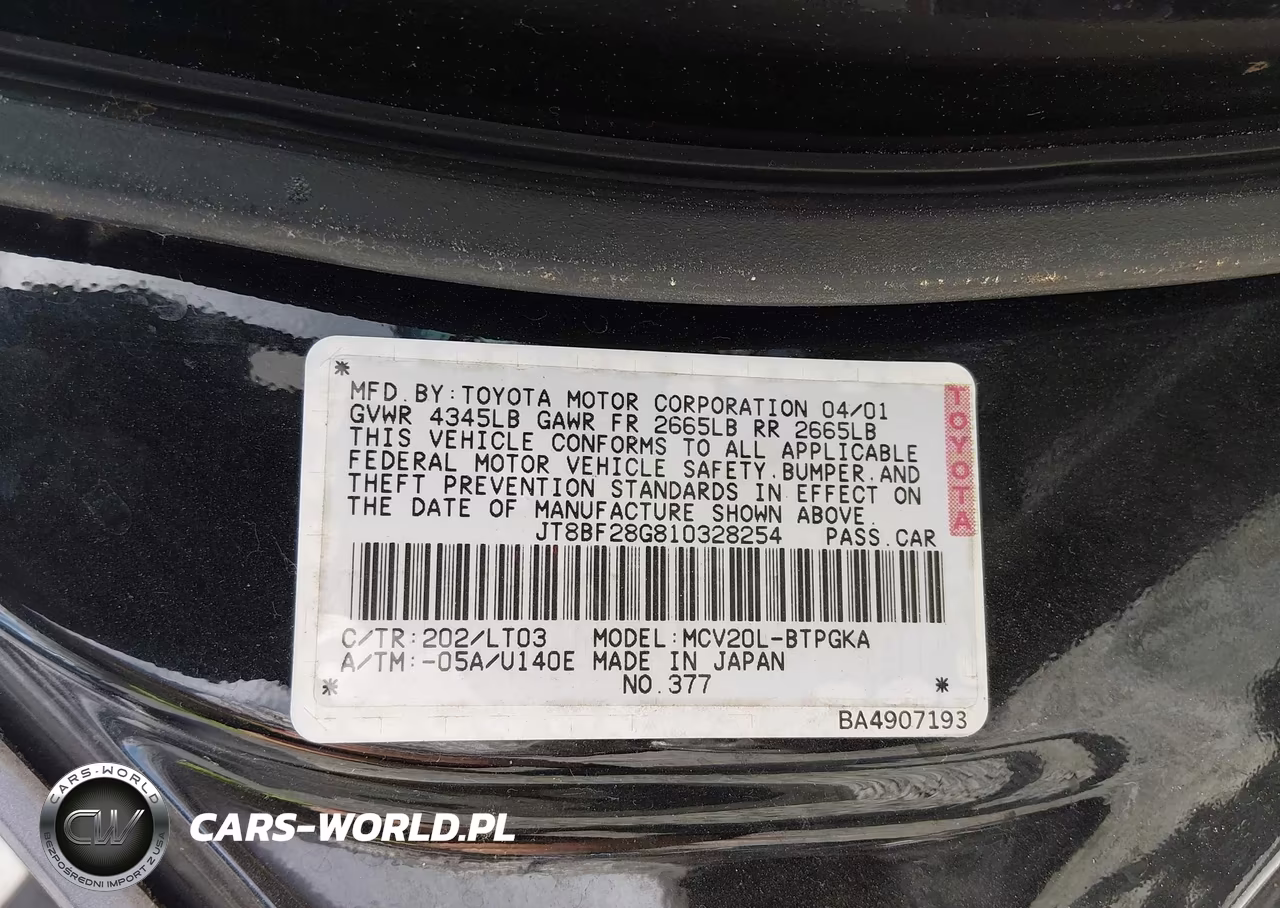2001 Lexus Es 300 VIN:JT8BF28G810328254 - 9