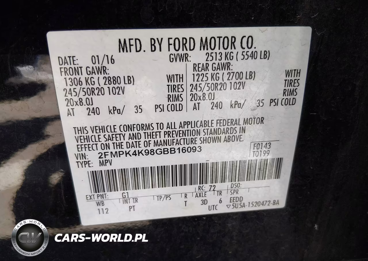 2016 Ford Edge Titanium VIN:2FMPK4K98GBB16093 - 9