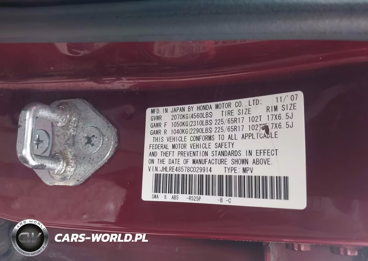 2008 Honda Cr-V Ex VIN:JHLRE48578C029914 - 9